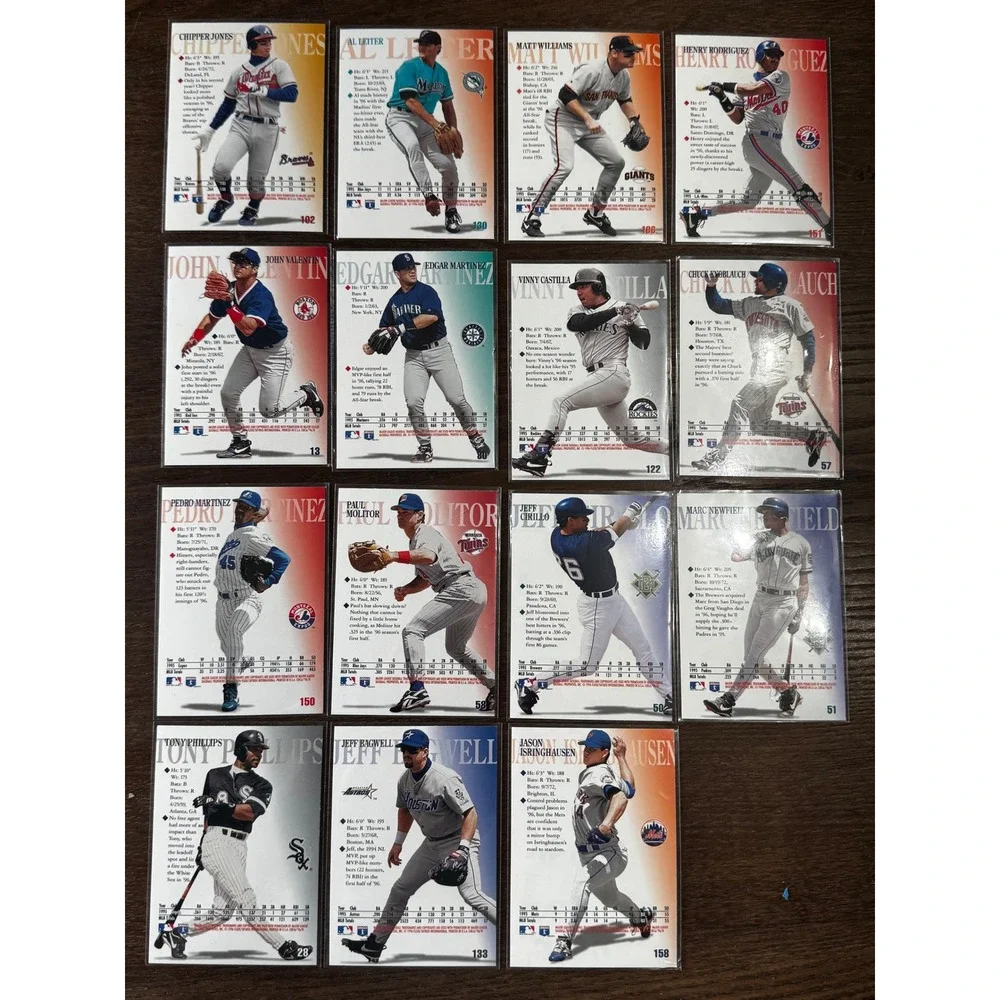15 Card 1996 Circa Baseball‎ Lot Chipper Jones Edgar Martinez Pedro Martinez MLB
